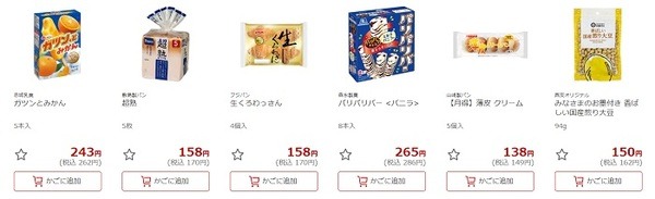 楽天西友ネットスーパーの注文品とその価格2