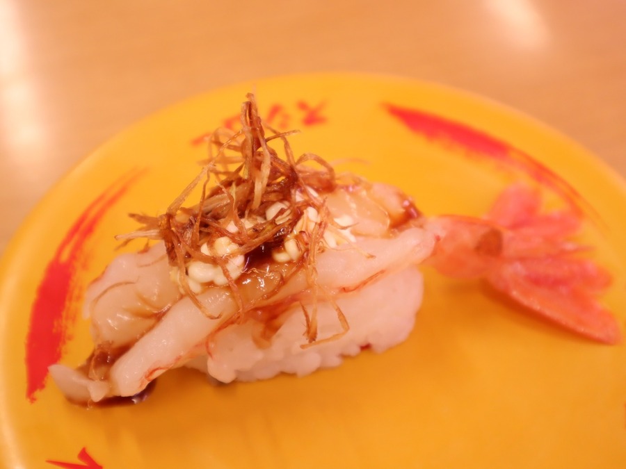 マーラー風味赤えび揚げネギ添え