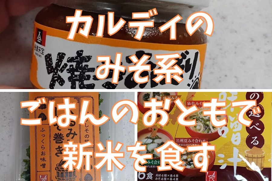 カルディのみそ系ごはんのおともで新米を食す