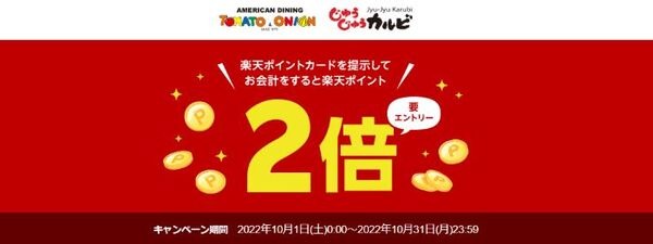 トマト＆オニオンとじゅうじゅうカルビで楽天ポイント2倍