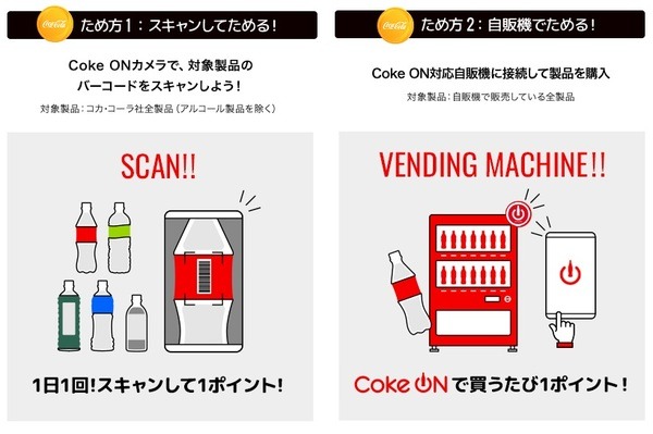 Coke ONスタンプが1日1回、必ずもらえるキャンペーン