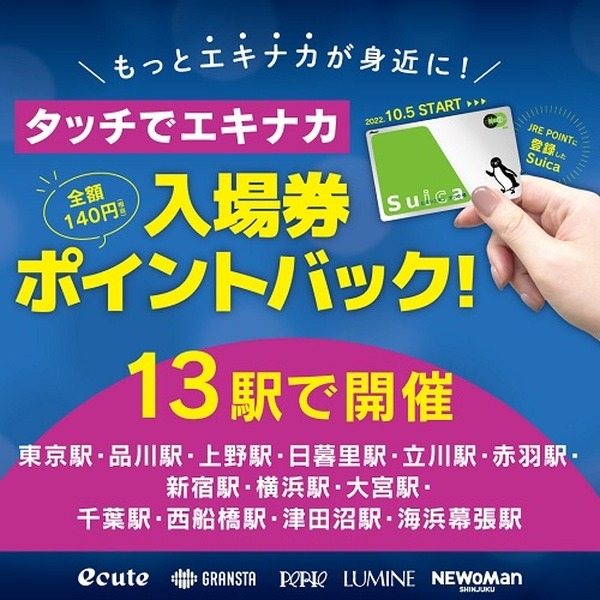 「タッチでエキナカ」で入場券分を全額還元