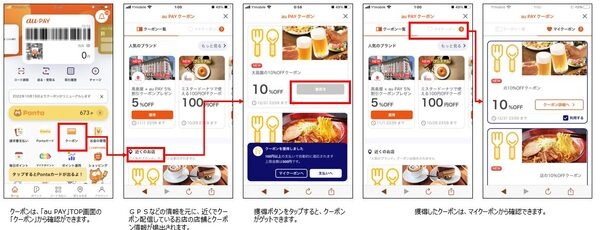 中小加盟店向け新規サービス「au PAY グロースパック」　 街の「au PAY」の加盟店が自由にクーポン配信