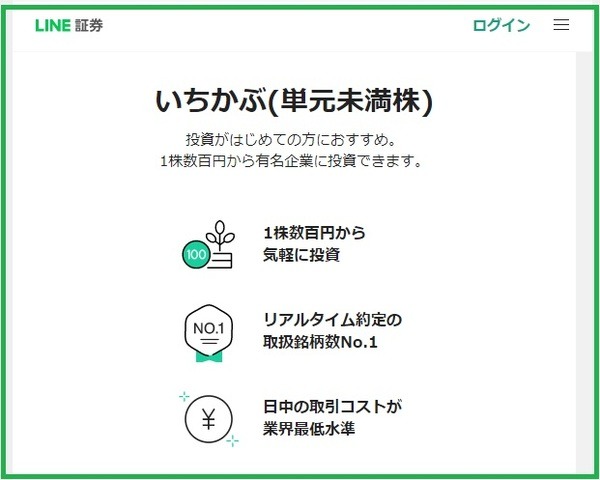 LINE証券で金融商品に変えることもできます