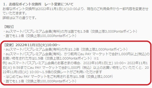 【au PAY改悪詳細】プリカ→Revolutなど／クレカ→残高へのチャージ　どちらも「ポイント付与対象外」に