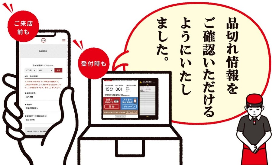 品切れ情報の確認が可能になった