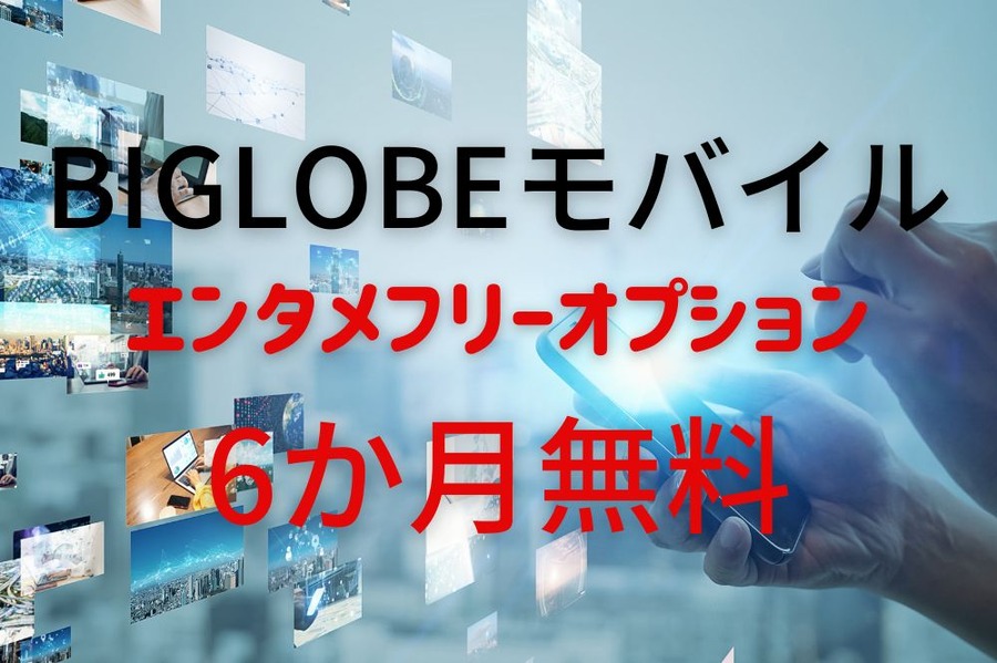 BIGLOBEモバイルエンタメフリーオプション 6か月無料