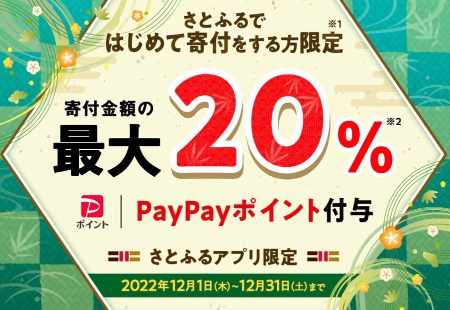 PayPayポイント最大20％付与