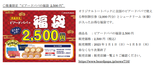 ビアードパパの2500円福袋