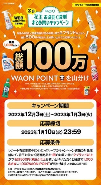 洗たく関連商品購入で1,000ポイント