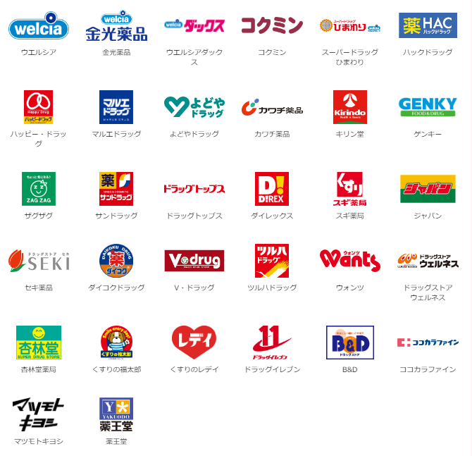 全国のドラッグストア