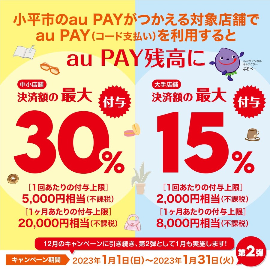 小平市×au PAYキャンペーン