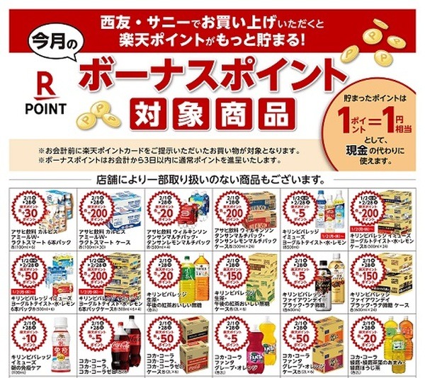 ボーナスポイント対象商品を購入