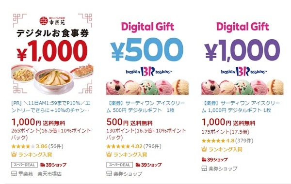 楽天市場の楽券