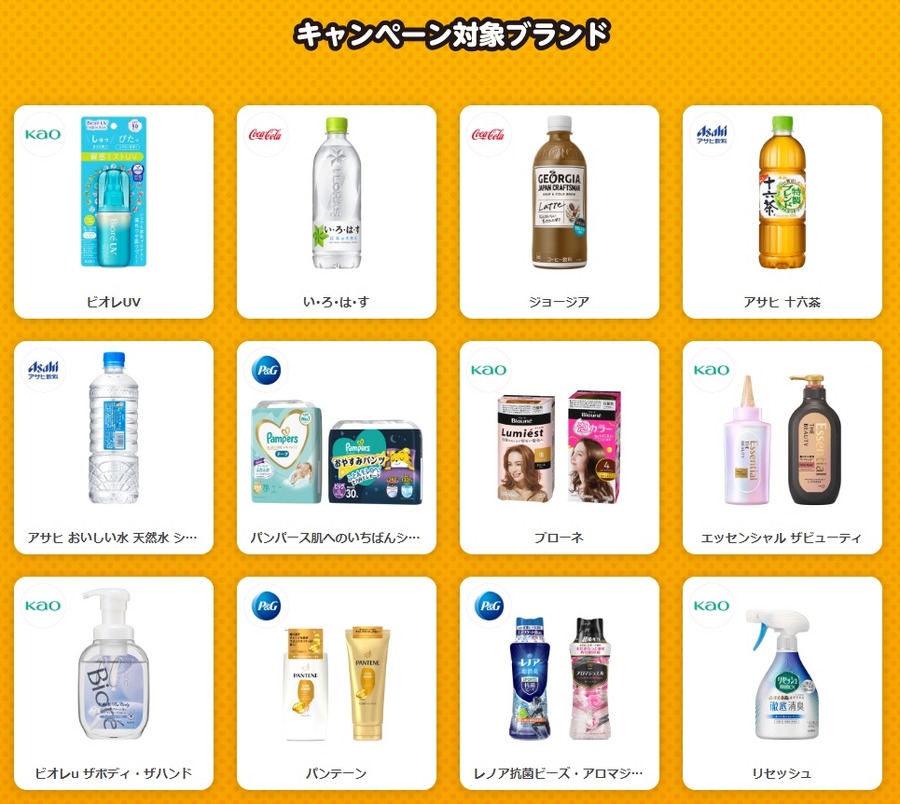 キャンペーン対象ブランド