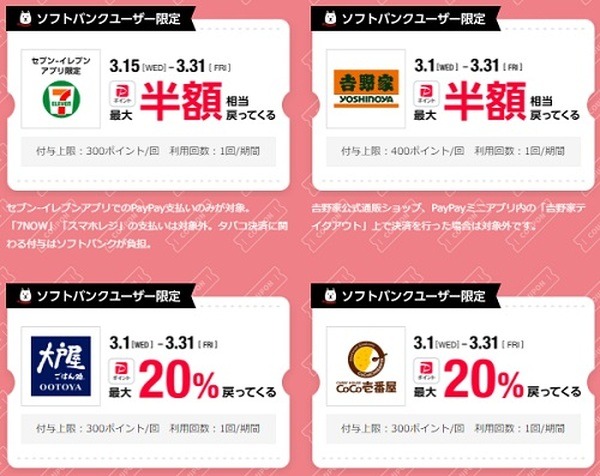 スーパーPayPayクーポンで最大半額還元