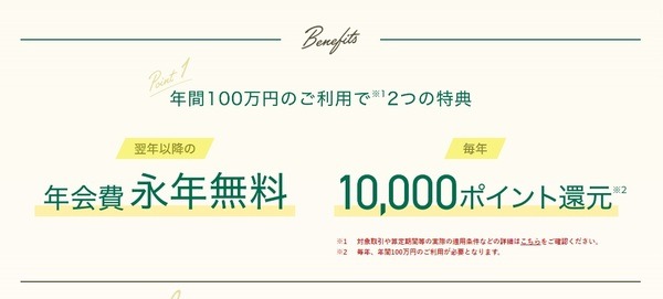 条件クリアで年会費永年無料