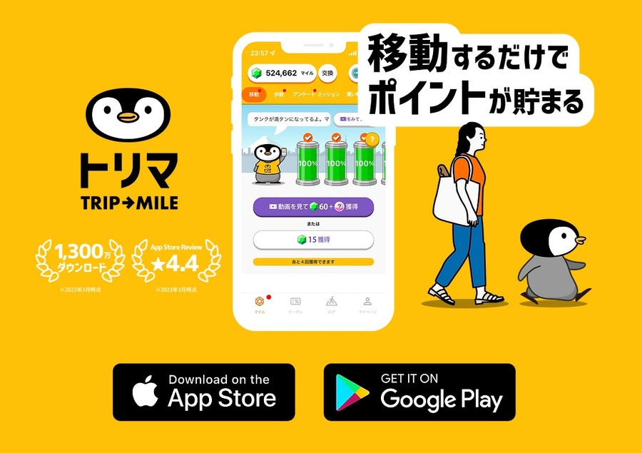 ウォーキングアプリ「トリマ」のメリット