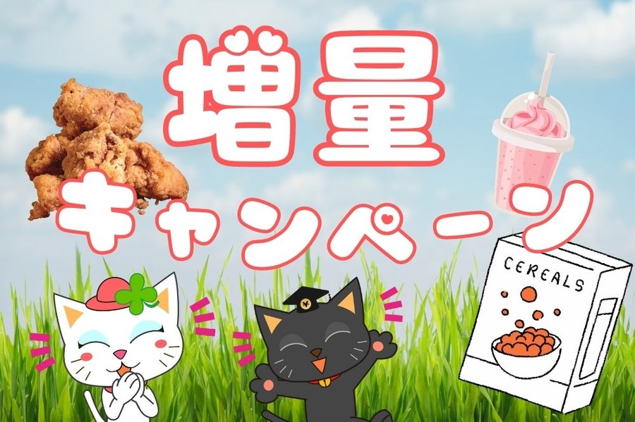 増量キャンペーンまとめ