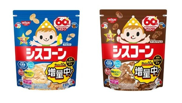 日清シスコ：シスコーン2種を10g増量