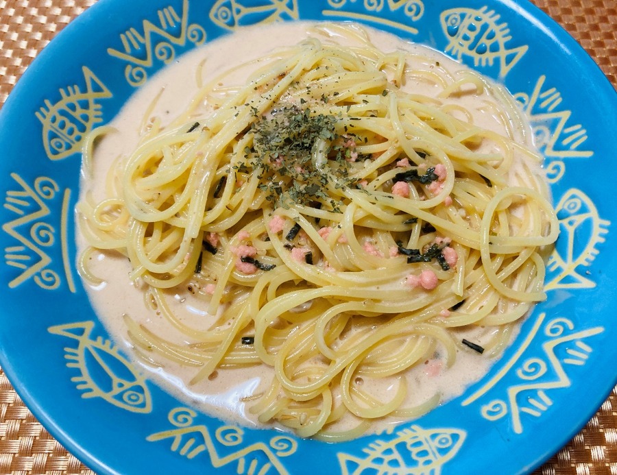 本格的なたらこパスタができた