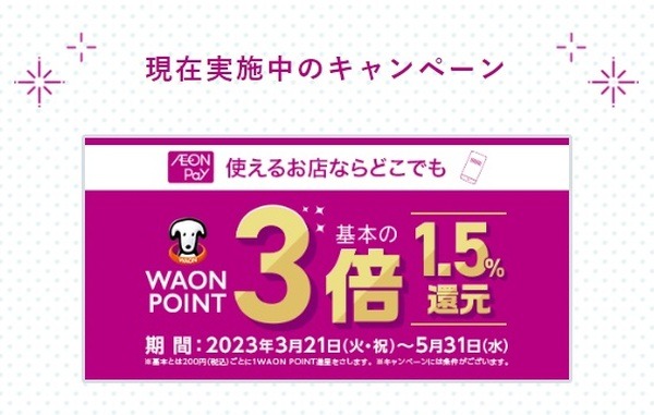 イオンマークのついたカードを利用・読み取りなどで5％オフになります