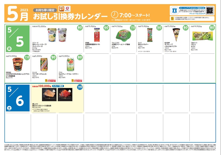 5月5日からのお試し引換券