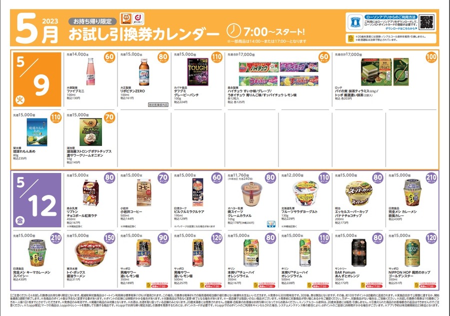 5月9日からのお試し引換券