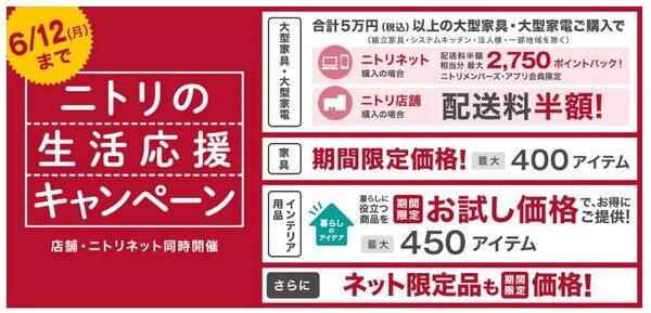 ニトリの生活応援キャンペーン