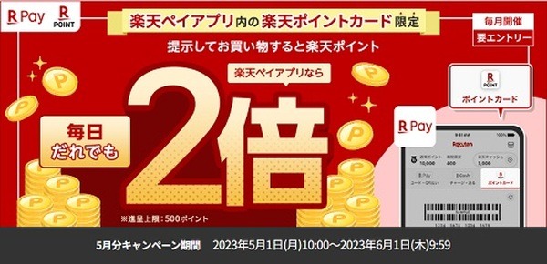 【楽天ポイントカード×楽天ペイ】1000%還元＆全額還元のチャンスなど、お得なキャンペーンがいっぱい
