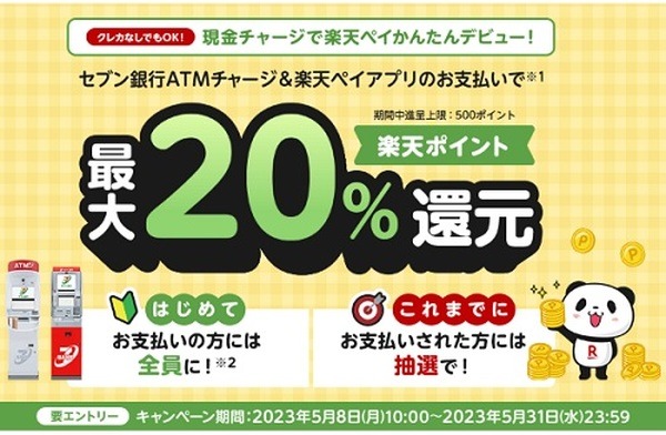 楽天ペイで最大20％還元キャンペーン