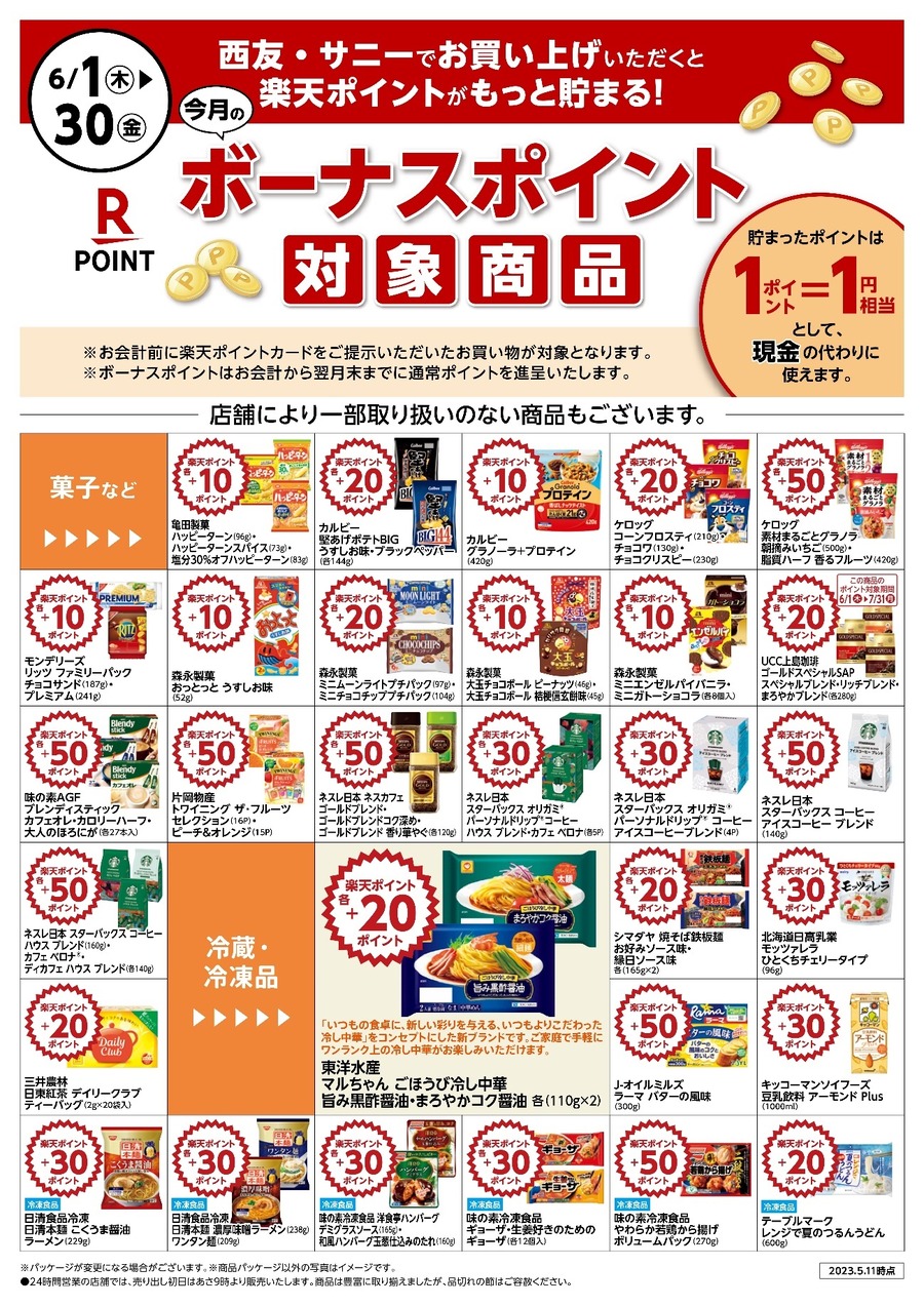 ボーナス商品をチェックして楽天ポイントをためる