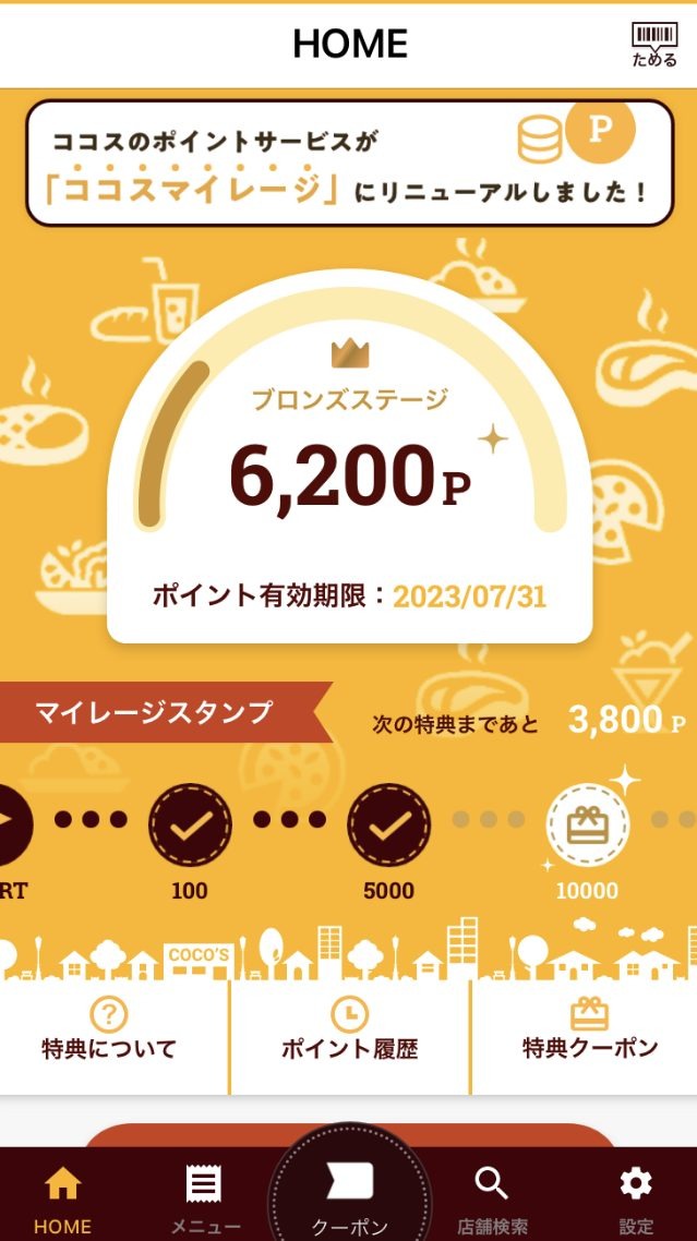 トップページでポイント数を確認したら6,200ポイントも貯まっていました。