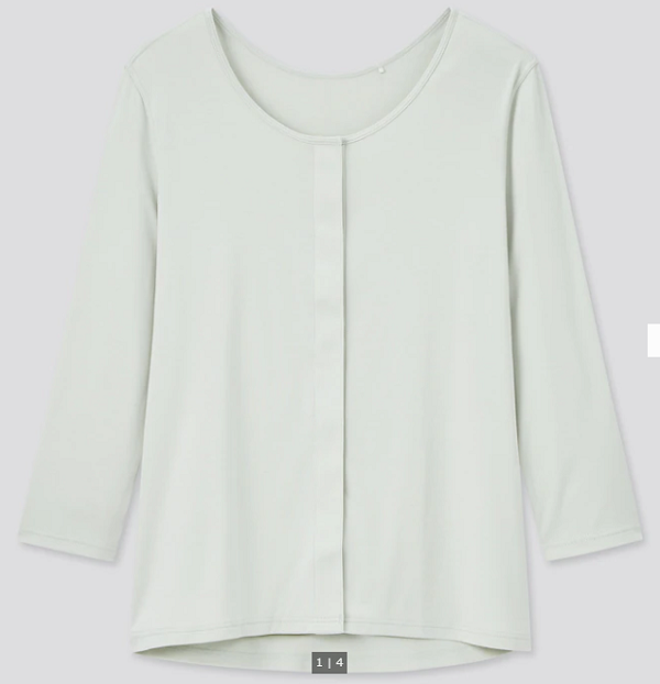 前あきUネックTシャツ