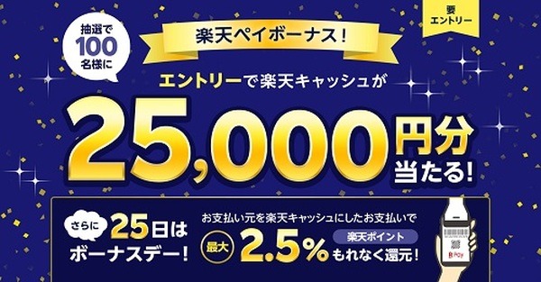 楽天ペイで1%還元率アップ