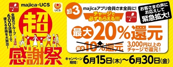 超還元祭 10％還元が20％還元に変更