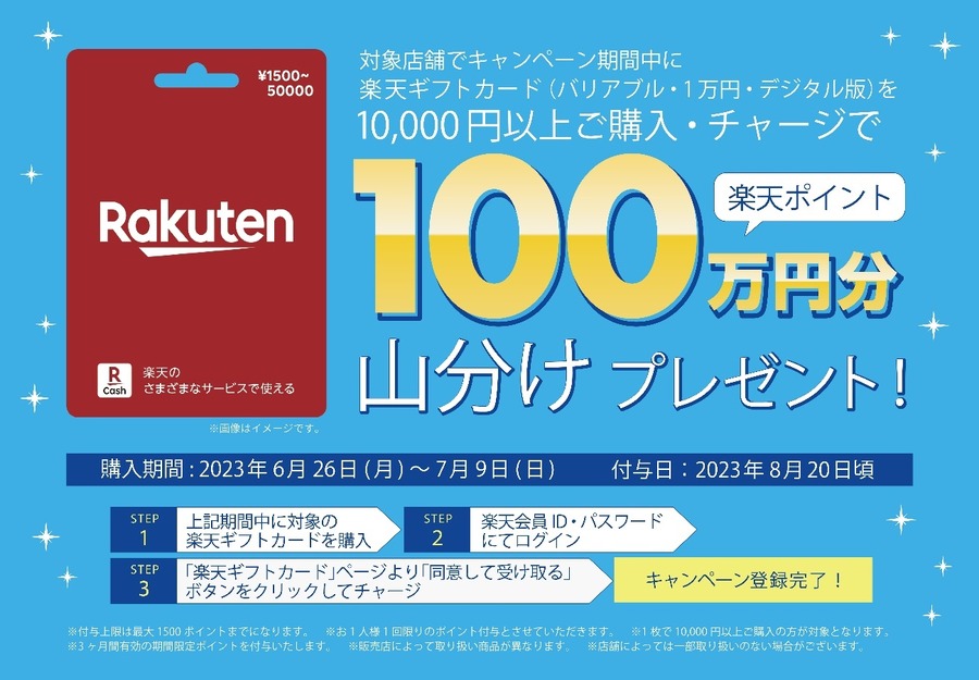 楽天ギフトカード購入・チャージで山分けキャンペーン