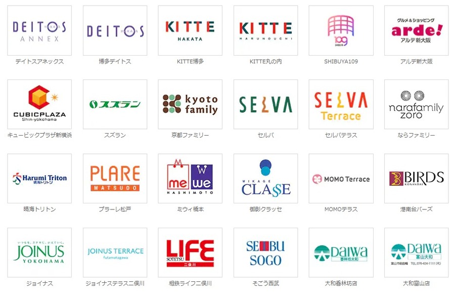 使える店舗は幅広い