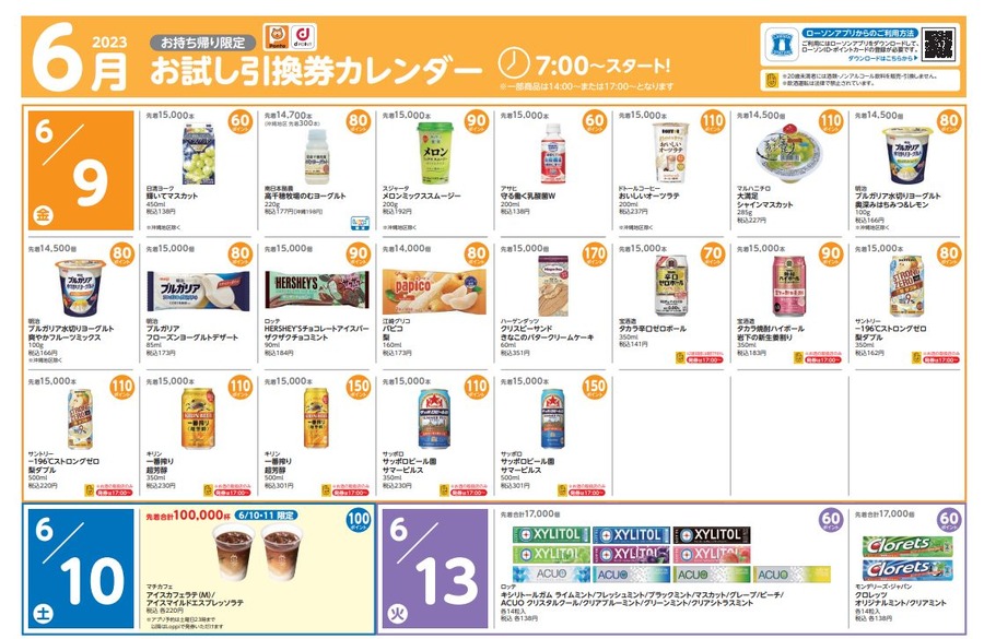 ローソンのお試し引換券