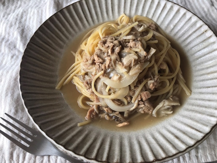 下味冷凍のままレンジ調理で完成！ツナとキノコのパスタ