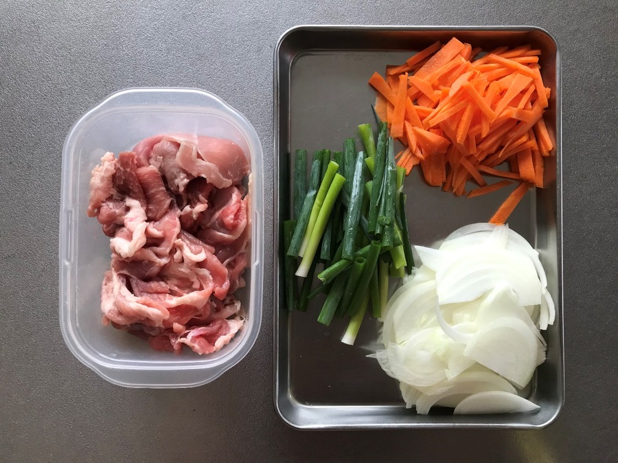 豚こま肉で作る！節約プルコギ風材料