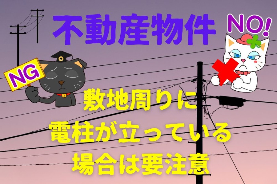 不動産物件敷地周りに電柱が立っているか