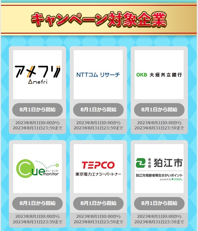 キャンペーン対象企業