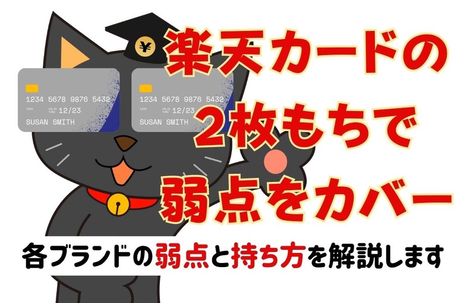 楽天カードの2枚もちで弱点をカバー