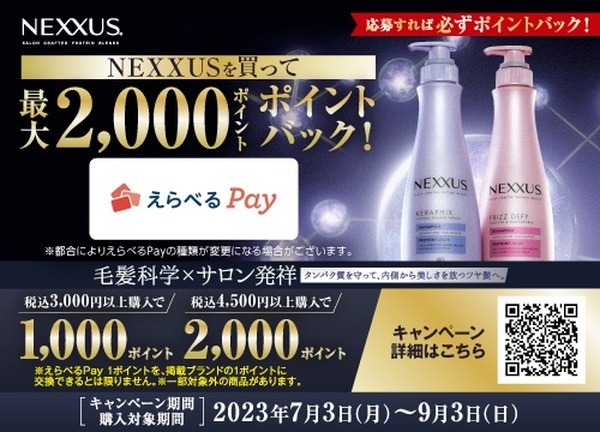 ユニリーバ「NEXXUSを買って最大1,000ポイントバック」