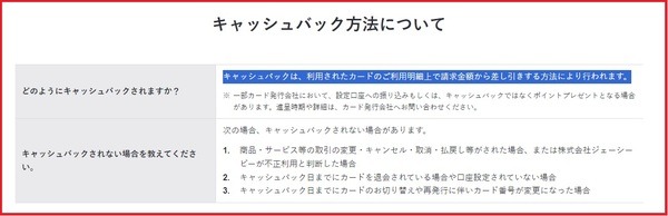 キャッシュバック