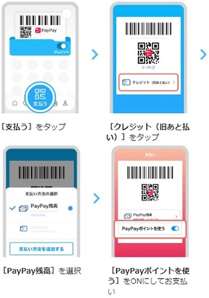 ポイント利用可能な残高はPayPay残高のみ