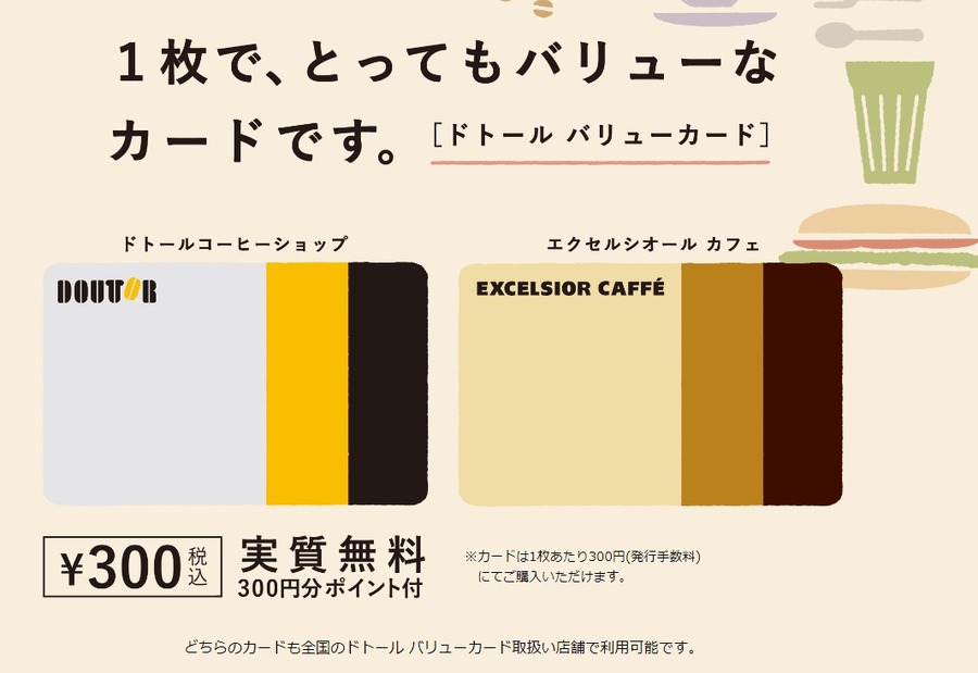 ドトールバリューカードにお得にチャージできる日