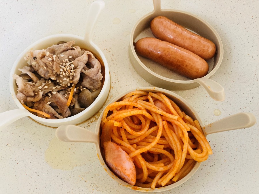 同時にいろいろな具材を調理できる