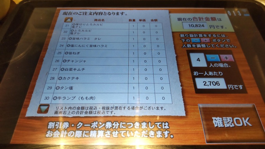 わかる範囲でいくら食べたか計算